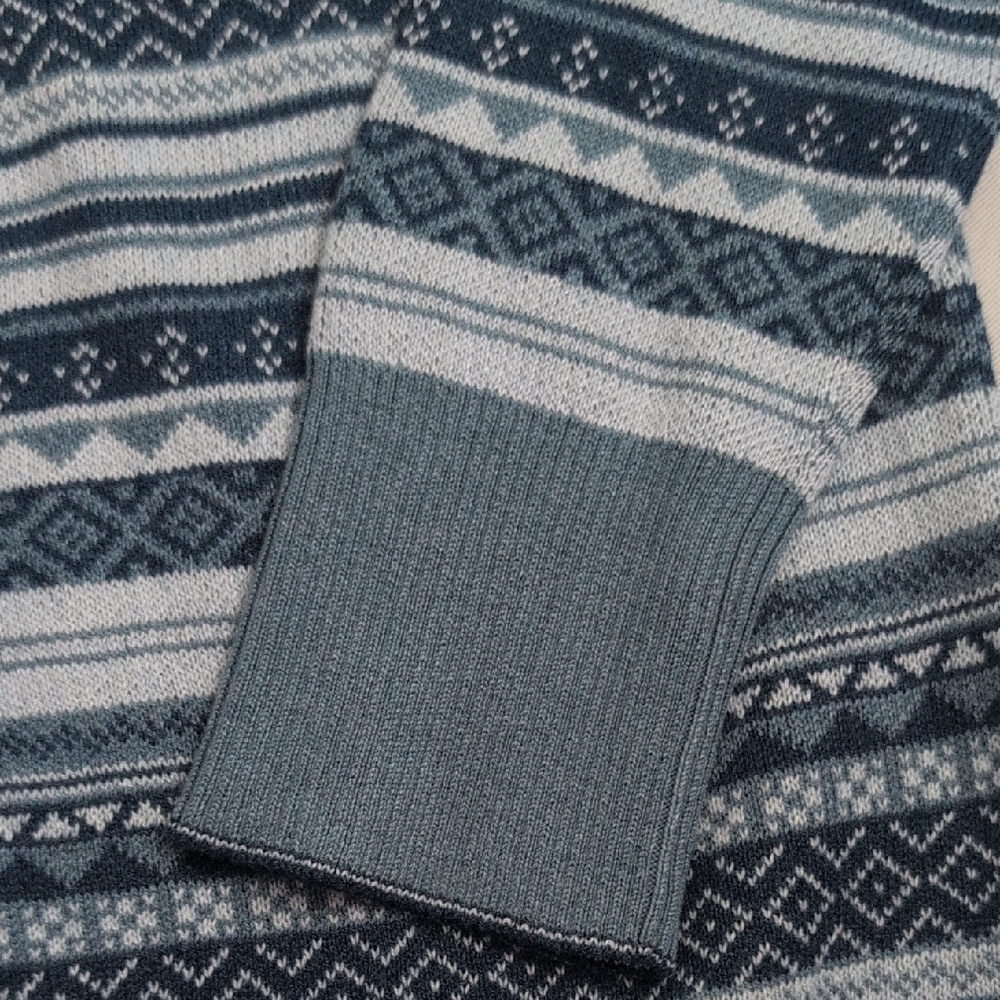 Eddie Bauer M Tall Womens's Blue and Gray/Blue Zip Up Sweater - Picture 9 of 10